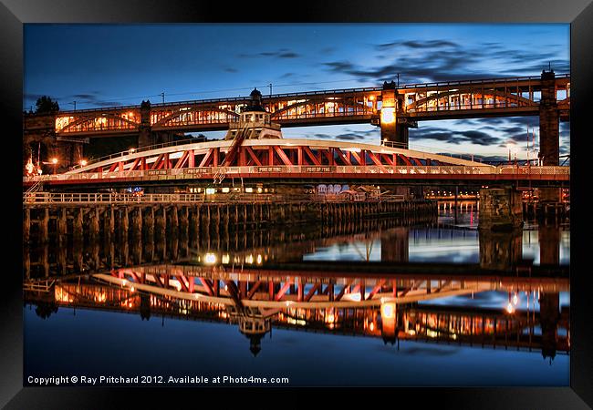 Swing and High Level Bridges Framed Print by Ray Pritchard