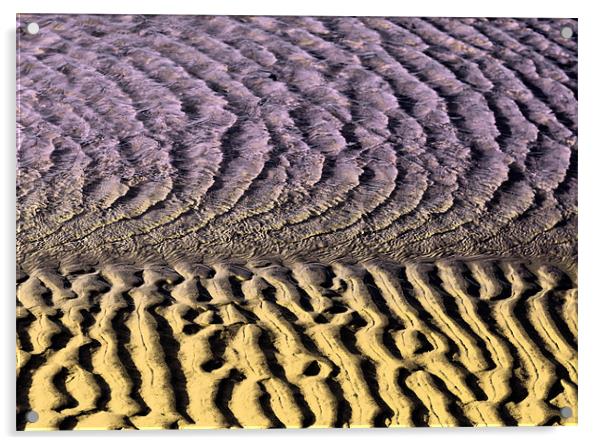 Sand and Water Patterns Acrylic by Richard Thomas