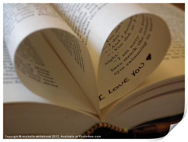 Love Of A Good Book Print by michelle whitebrook