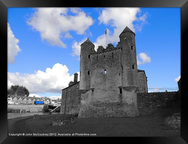 Enniskillen Castle Blue Colour Isolation Framed Print by John McCoubrey