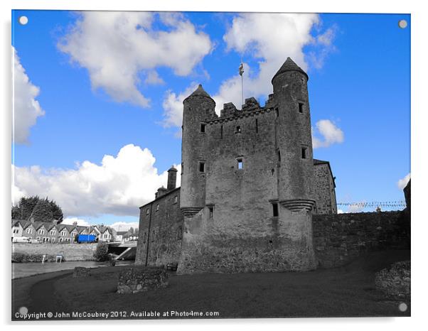 Enniskillen Castle Blue Colour Isolation Acrylic by John McCoubrey