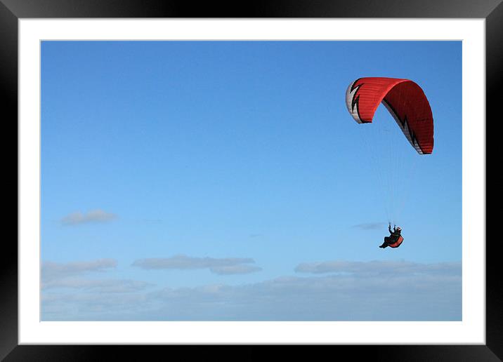 Norfolk Paraglider Framed Mounted Print by Adrian Wilkins