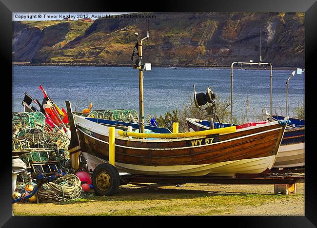 Fishing Boat  WY57 Framed Print by Trevor Kersley RIP