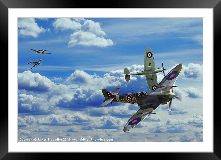 Battle in the Skies Framed Mounted Print by J Biggadike