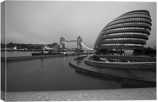City Hall and Tower Bridge Canvas Print by David French