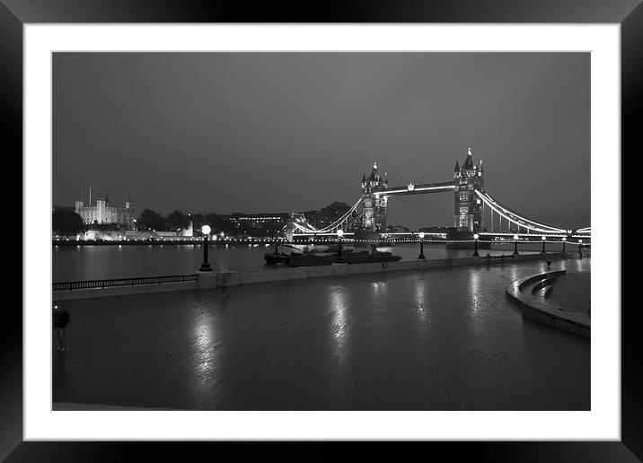 Tower of London and Tower Bridge Framed Mounted Print by David French