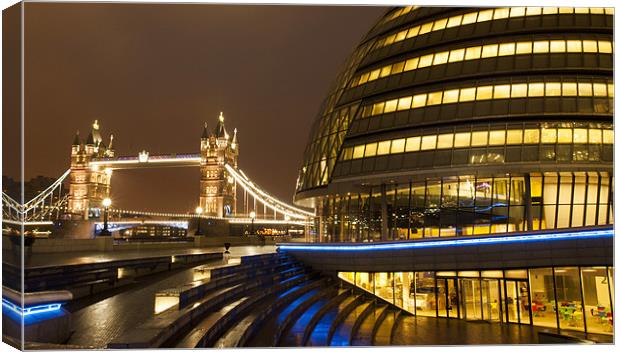 Tower Bridge And Transport Office Canvas Print by Clive Eariss