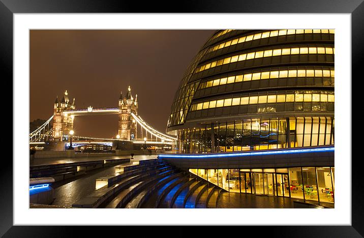Tower Bridge And Transport Office Framed Mounted Print by Clive Eariss