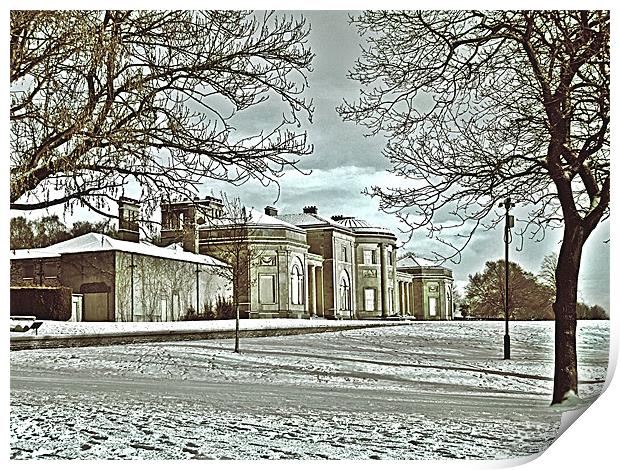 Winter at Heaton Hall Print by philip clarke