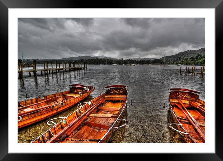 Lake Windermere Boats Framed Mounted Print by Sandra Pledger