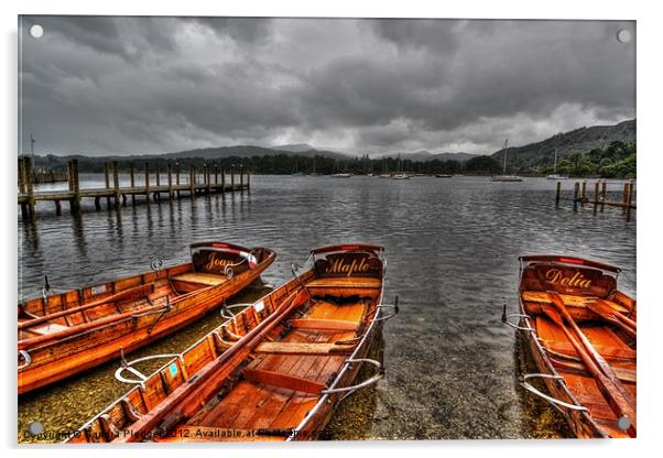 Lake Windermere Boats Acrylic by Sandra Pledger