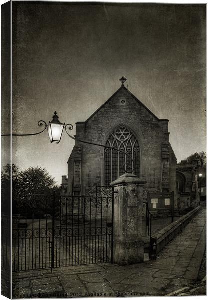 Holy Trinity Church, Bradford-on-Avon. Monochrome Canvas Print by Ann Garrett