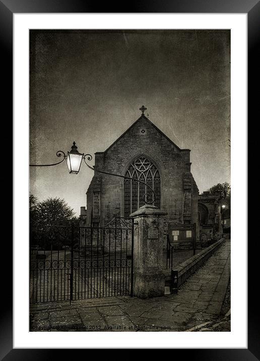 Holy Trinity Church, Bradford-on-Avon. Monochrome Framed Mounted Print by Ann Garrett