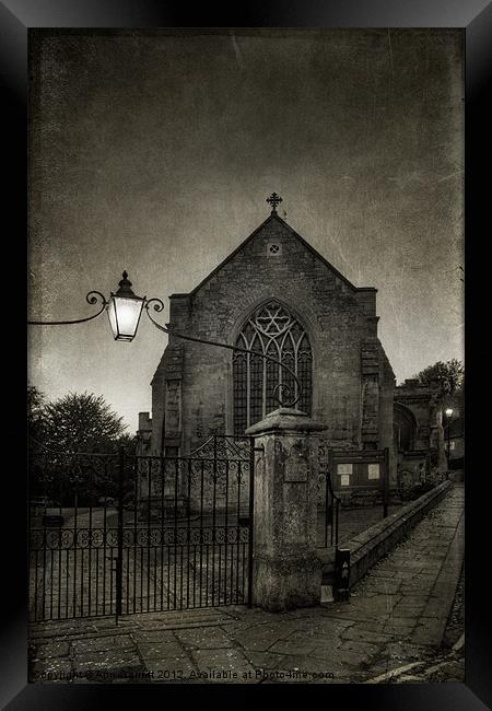 Holy Trinity Church, Bradford-on-Avon. Monochrome Framed Print by Ann Garrett