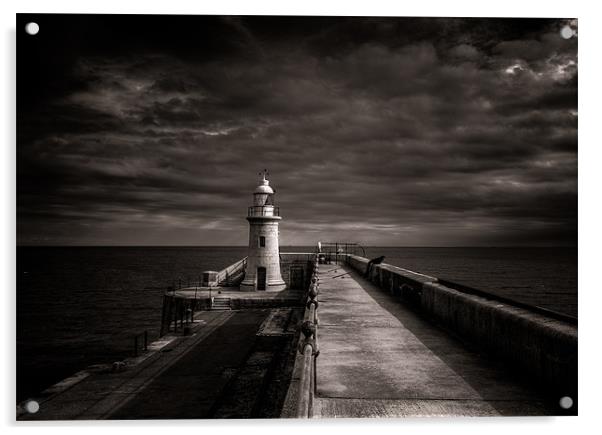 Folkestone Lighthouse Acrylic by Ian Hufton