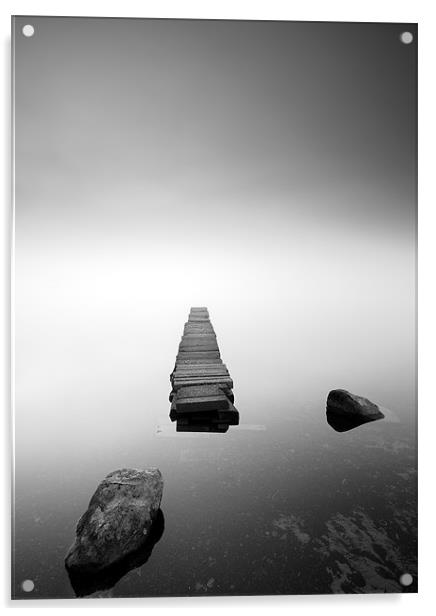 Old Jetty in the mist Acrylic by Grant Glendinning
