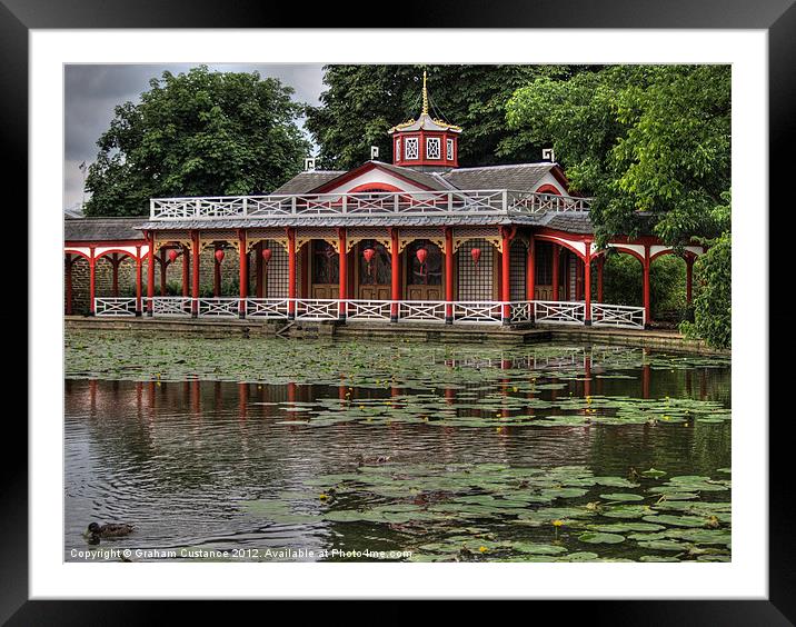 Pagoda and Lily Pond, Woburn Abbey Framed Mounted Print by Graham Custance
