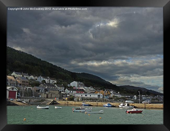 Storm Clouds Over Newcastle Harbour Framed Print by John McCoubrey