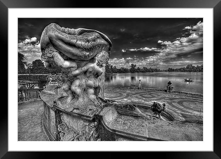 Hever Lakes Fountain Framed Mounted Print by Dean Messenger