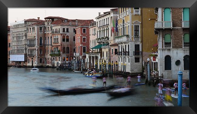 Busy Canal Framed Print by barbara walsh