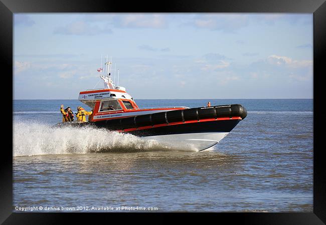 Caister Lifeboat Framed Print by dennis brown