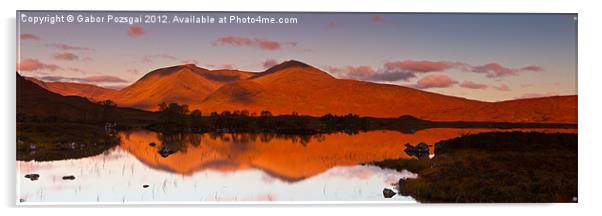 Sunrise at Lochan na h-Achlaise, Scotland Acrylic by Gabor Pozsgai