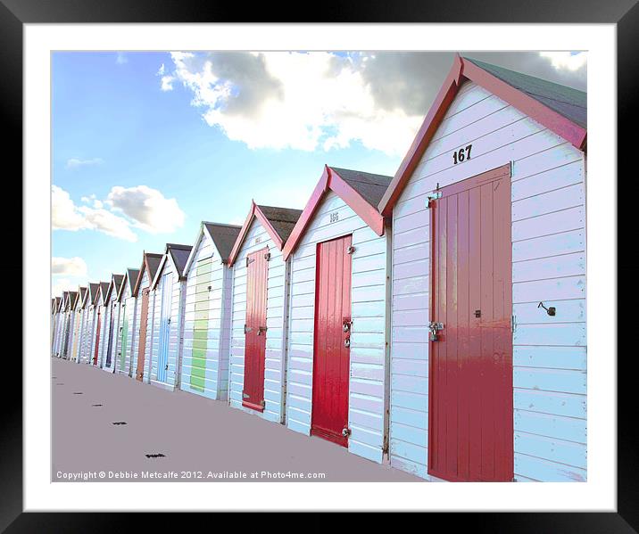 Torbay Beach Huts Framed Mounted Print by Debbie Metcalfe