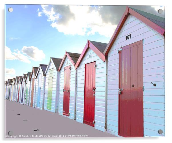 Torbay Beach Huts Acrylic by Debbie Metcalfe