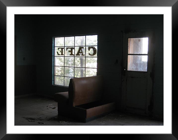 Ghost town cafe Framed Mounted Print by Melody Chernenko