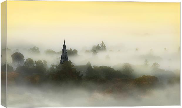 Ambleside spire in the mist Canvas Print by Robert Fielding