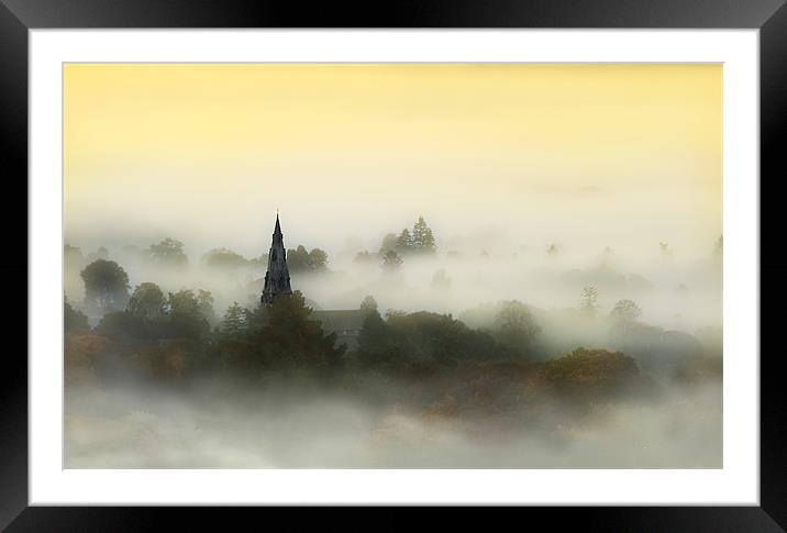 Ambleside spire in the mist Framed Mounted Print by Robert Fielding