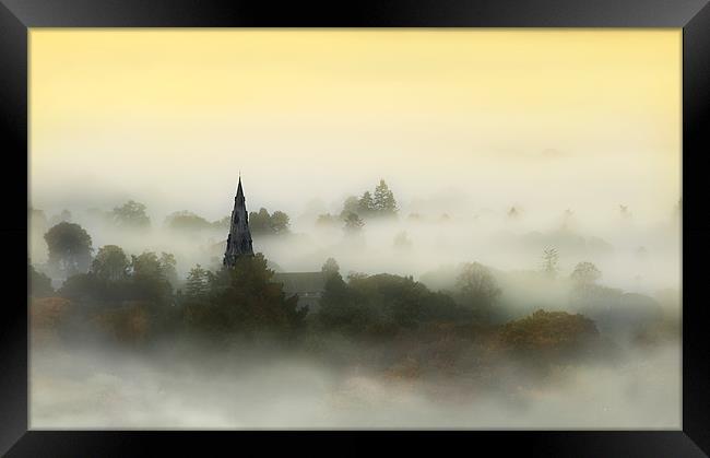 Ambleside spire in the mist Framed Print by Robert Fielding