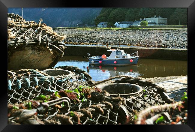 Fishing Boat and Lobster Pots Framed Print by graham young