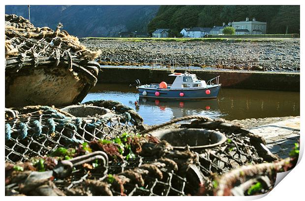 Fishing Boat and Lobster Pots Print by graham young