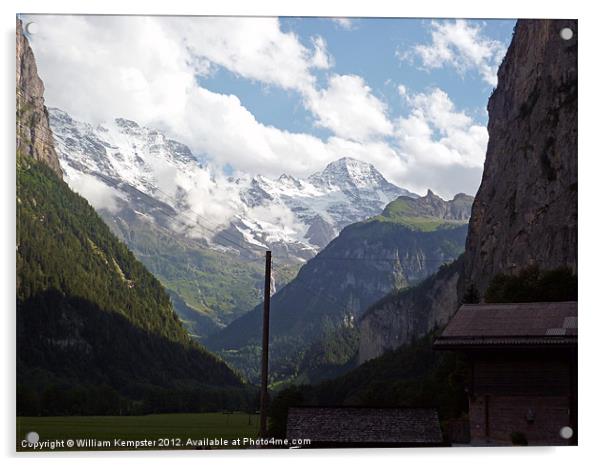 Swizerland, Lauterbrunnen, Swiss Alps Acrylic by William Kempster