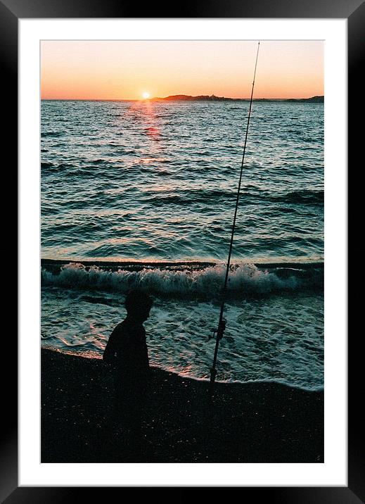 Shadow Fisher Framed Mounted Print by Benoit Charon