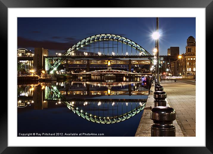 Tyne Bridge At Newcastle Framed Mounted Print by Ray Pritchard