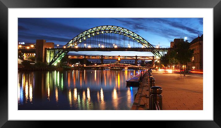 Newcastle Riverside Framed Mounted Print by Ray Pritchard