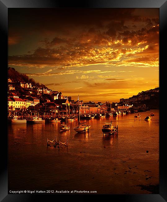 Looe at Sunset Framed Print by Nigel Hatton