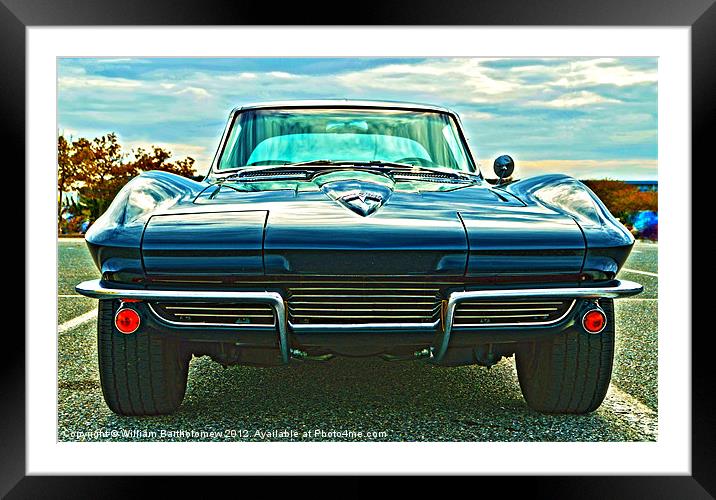 Classic Car - Corvette Stingray Framed Mounted Print by Beach Bum Pics