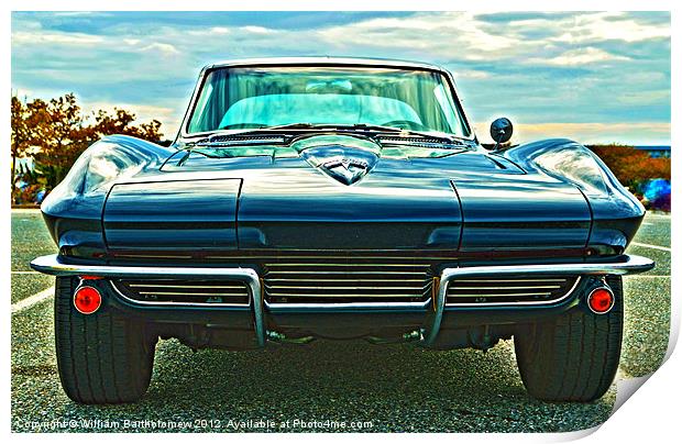 Classic Car - Corvette Stingray Print by Beach Bum Pics
