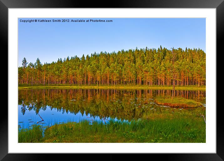 Pond and pines Framed Mounted Print by Kathleen Smith (kbhsphoto)
