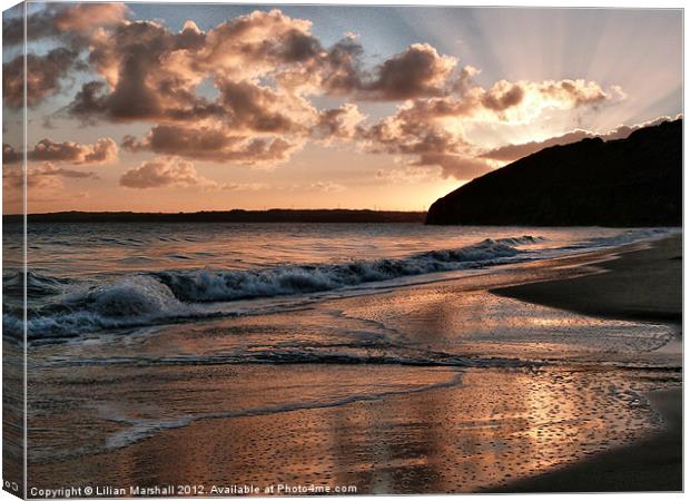 Sunrise over Carbis Bay Canvas Print by Lilian Marshall