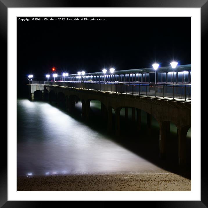 Boscombe Pier at NIght Framed Mounted Print by Phil Wareham