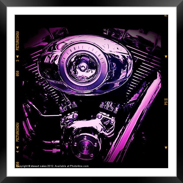 Softail engine 1 Framed Mounted Print by stewart oakes