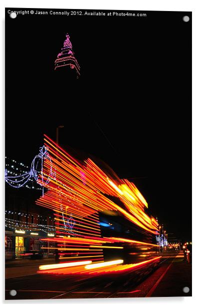 Fast Tram Blackpool Acrylic by Jason Connolly
