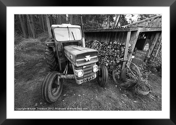Old Tractor Framed Mounted Print by Keith Thorburn EFIAP/b