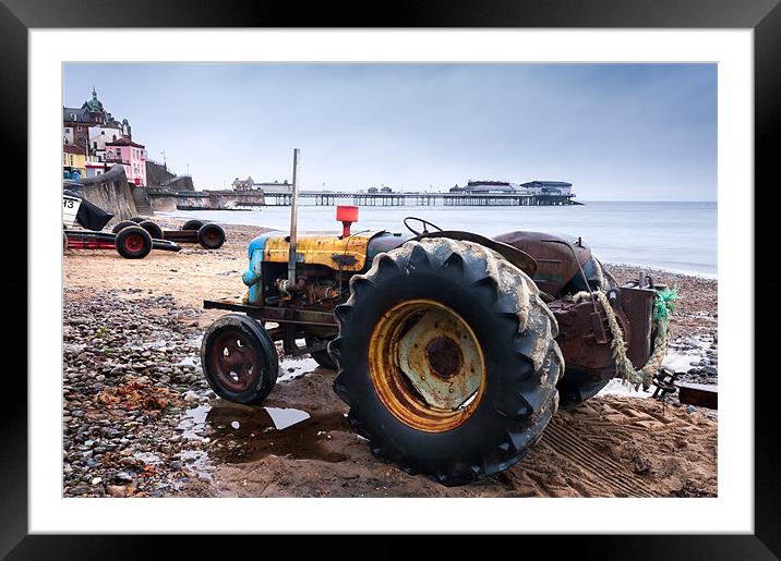 Tractor on Cromer Beach Framed Mounted Print by Stephen Mole