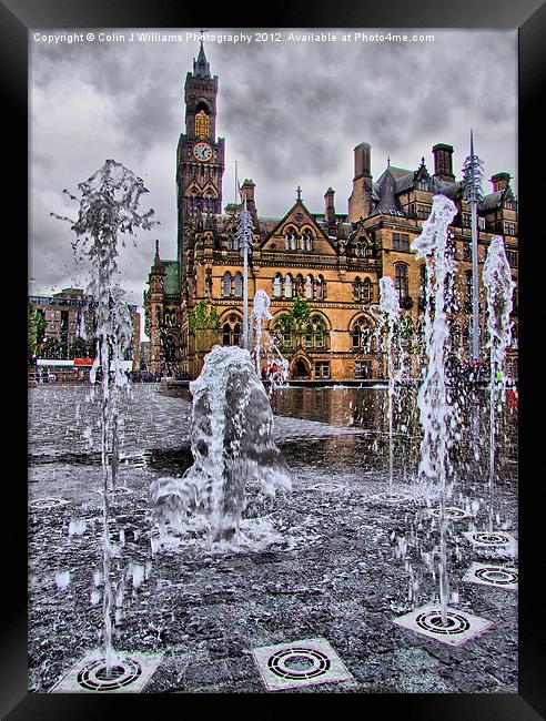 Bradford Fountains and city hall Framed Print by Colin Williams Photography