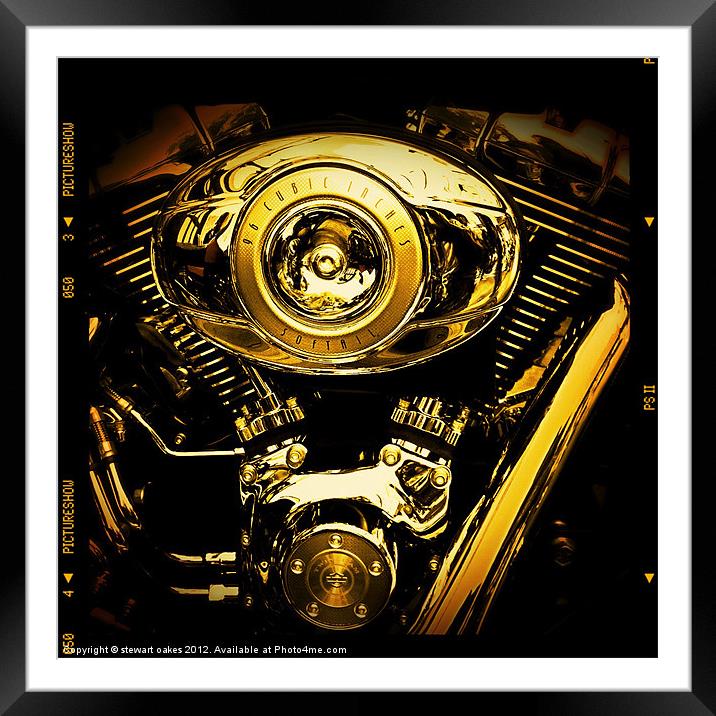 Softail engine 2 Framed Mounted Print by stewart oakes